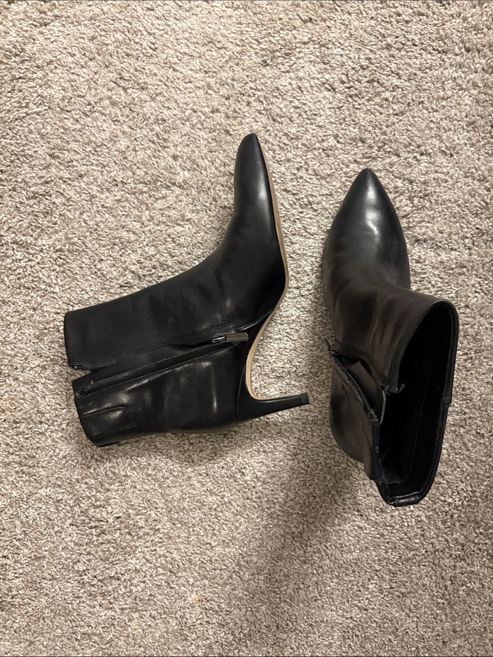 Sam Edelman Black Pointed-Toe Stiletto Ankle Booties